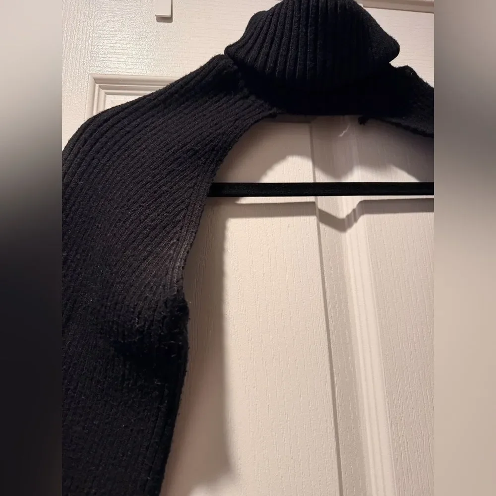 Zara Black Knit Detachable Bolero with Turtleneck